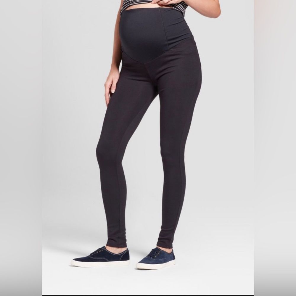 Isabel Maternity Crossover Panel Point Pants Black NWT XXL Straight Fit